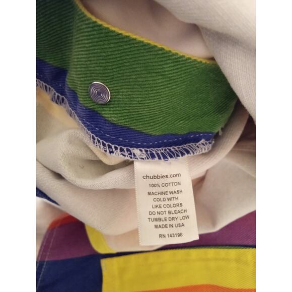 Chubbies Pride Flag Bib Shortalls Overalls NWT Colorful Festival Wear SZ M - Picture 7 of 10